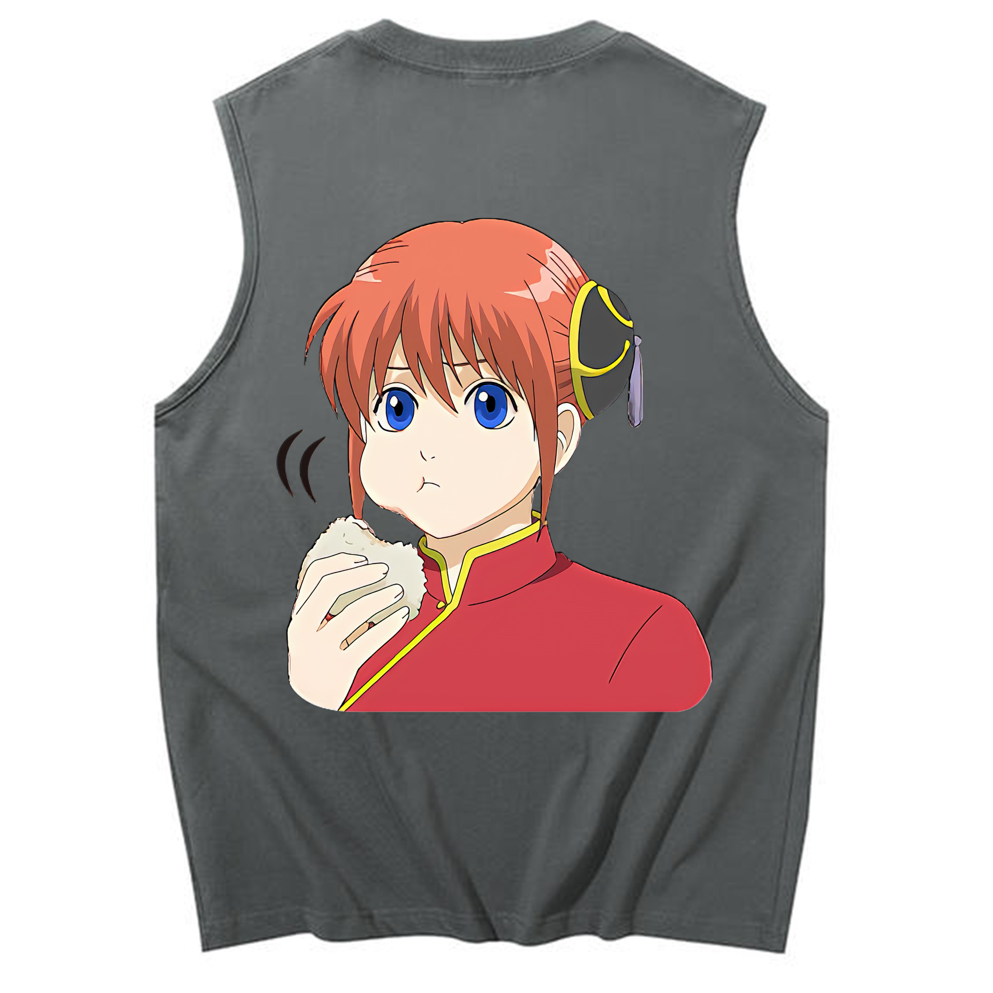 （画像用） ぎんたま 坂田銀時（さかたぎんとき） 神楽 志村新八（しむら しんぱち） GINTAMA Sakata Gintoki Kagura Shimura Shinpachi コットン100％タンクトップ（背面プリント）